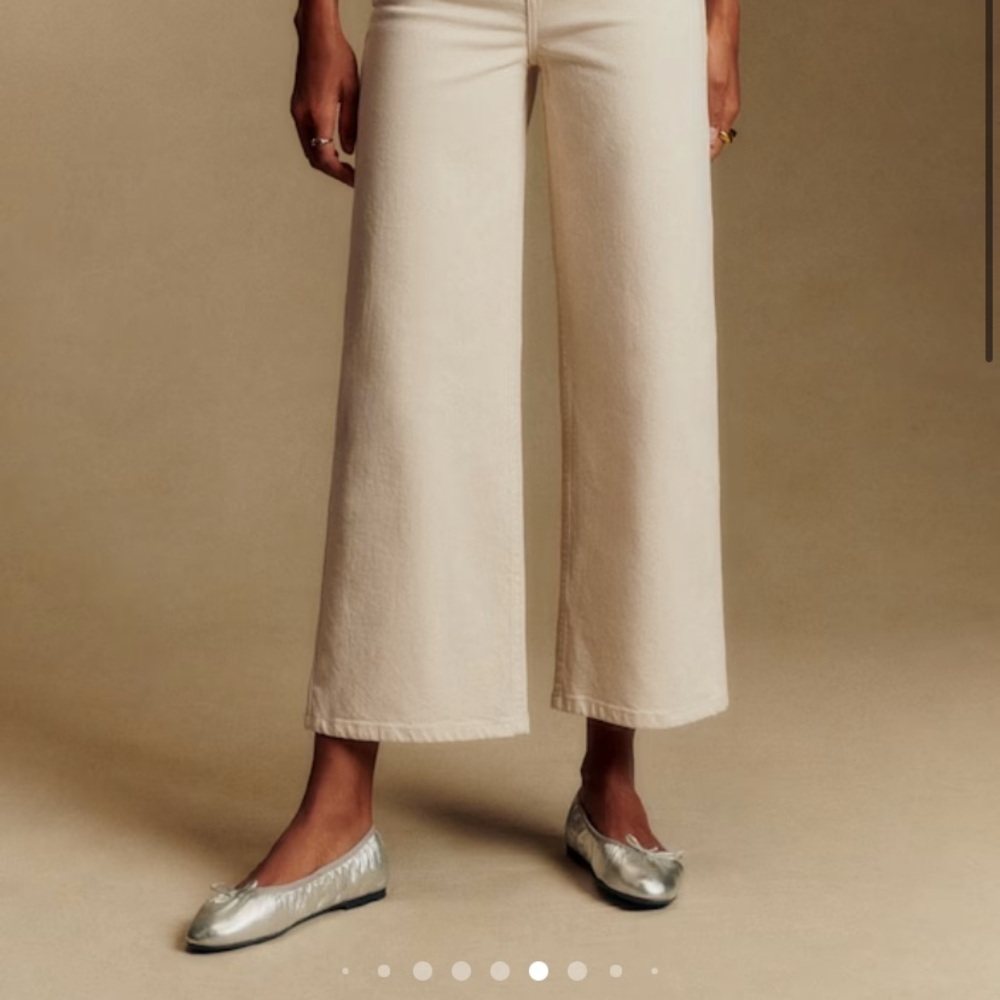 Sezane Cream Wide-Leg Jeans